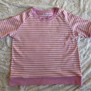 Staccato Pink and White Striped Kids Sweatshirt